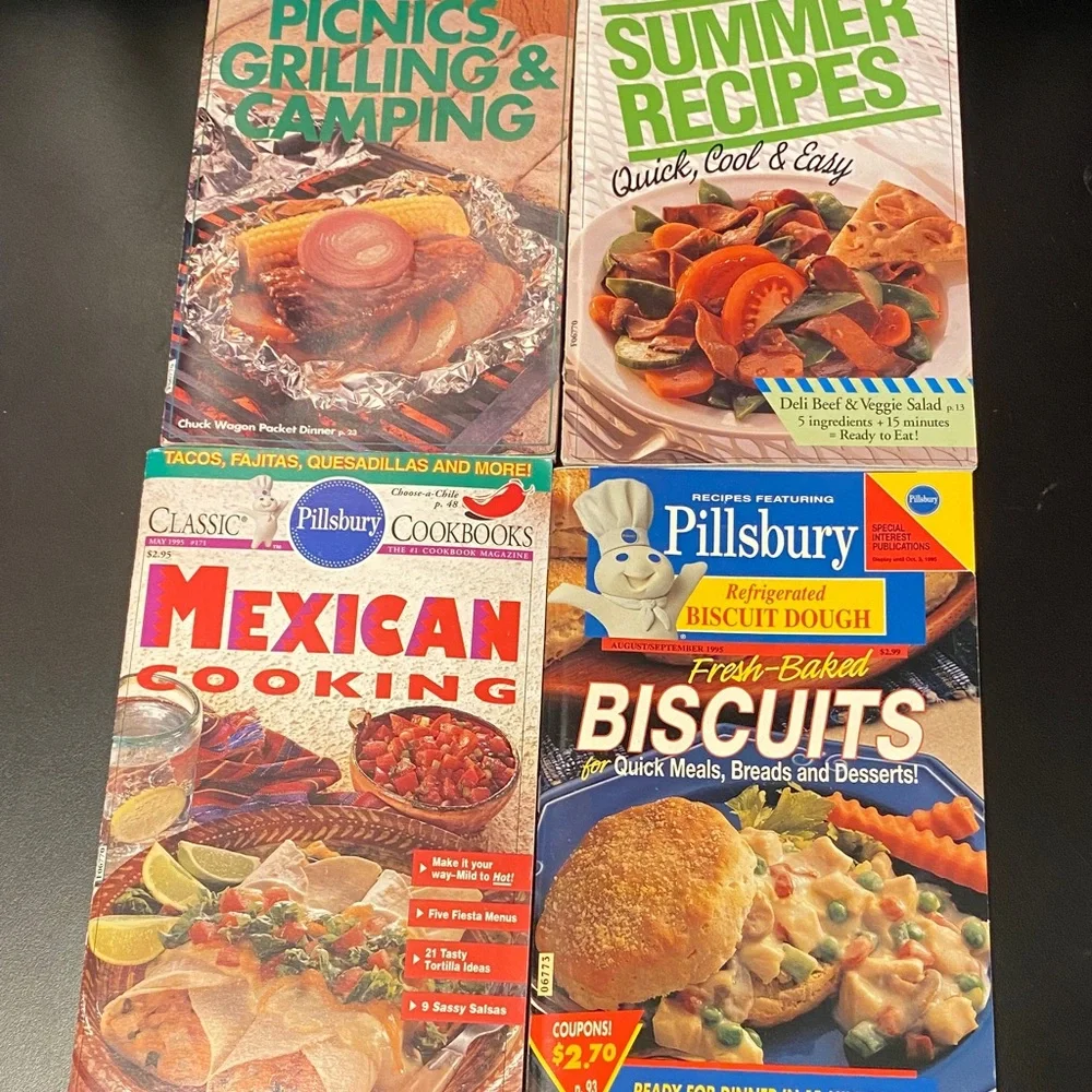 Four classic vintage 1994 & 1995 Pillsbury cookbook magazines